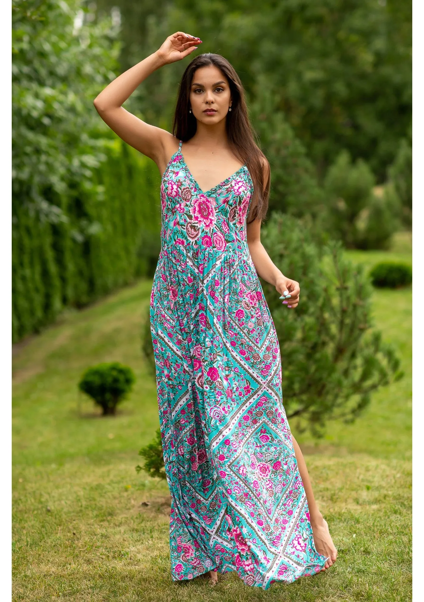Dahlia Sky Roses Dress