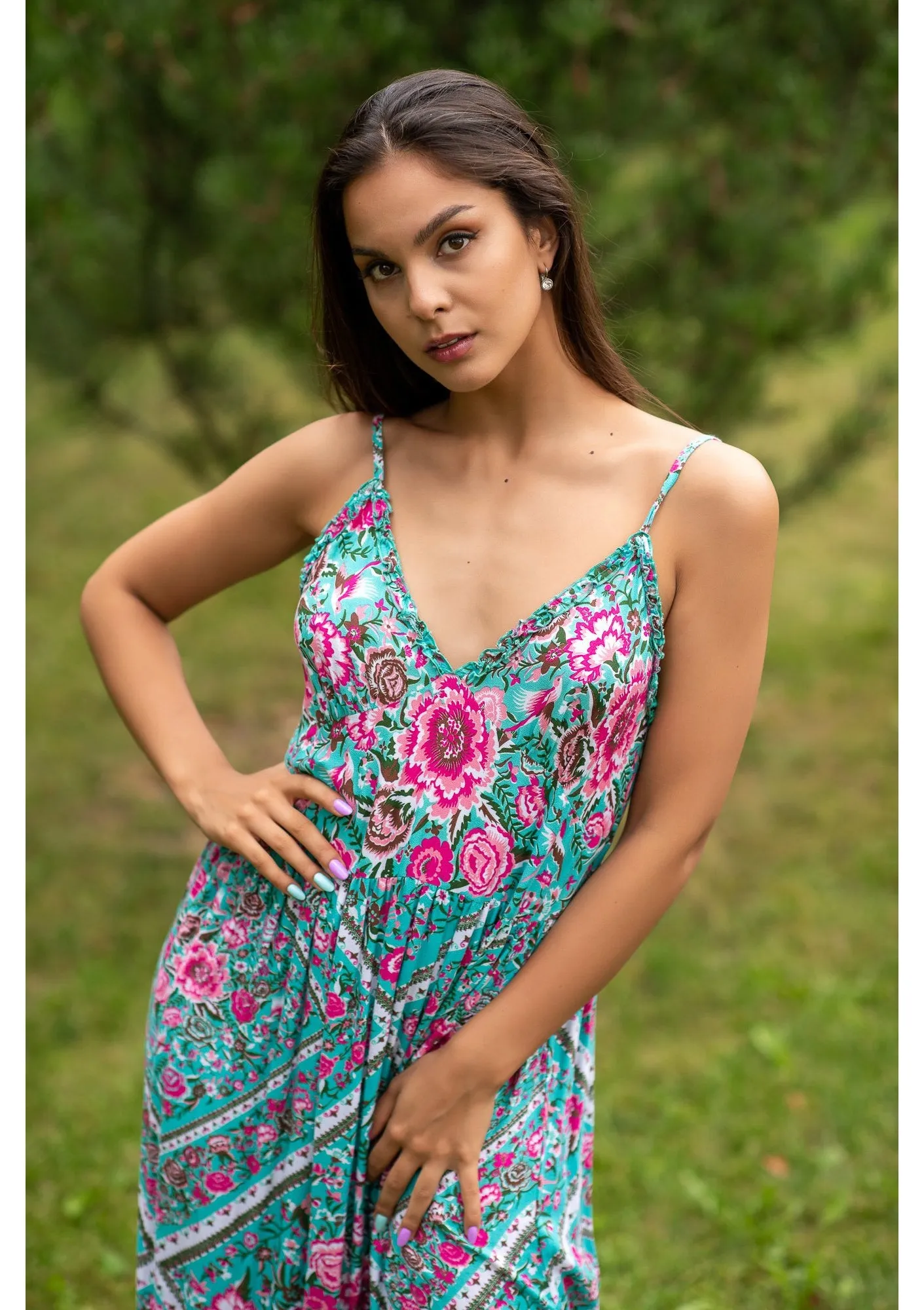 Dahlia Sky Roses Dress