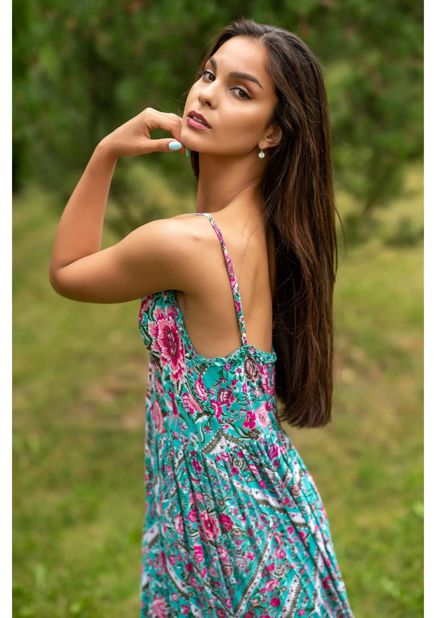 Dahlia Sky Roses Dress