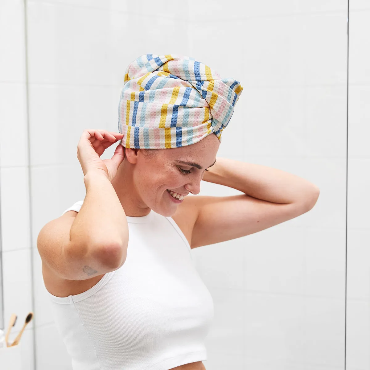 Dock & Bay Hair Wrap - Quick Dry Hair Towel - Geometric Gems (4)