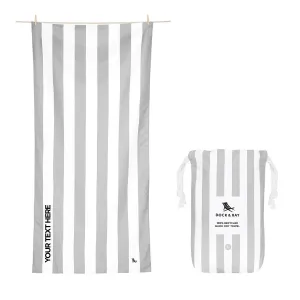 Dock & Bay Quick Dry Towels - Goa Grey - Customized Embroidery Personalized for You