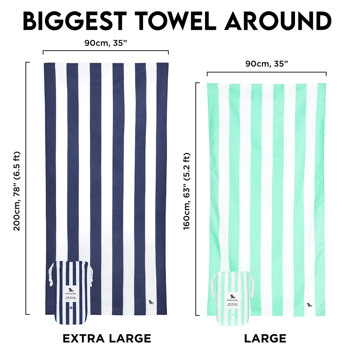 Dock & Bay Quick Dry Towels - Ipanema Orange - Customized Embroidery Personalized for You