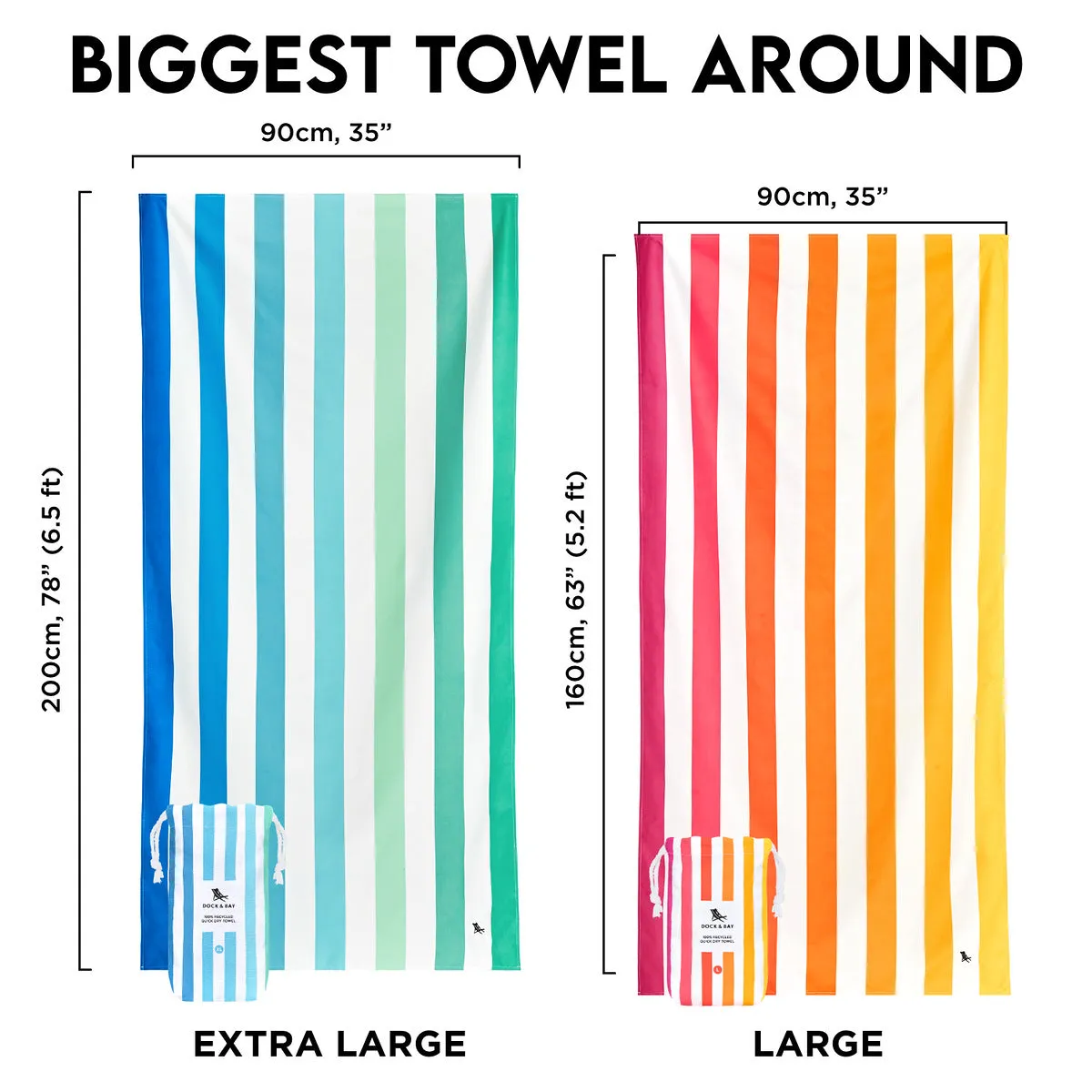 Dock & Bay Quick Dry Towels - Rainbow Skies - Customized Embroidery Personalized for You