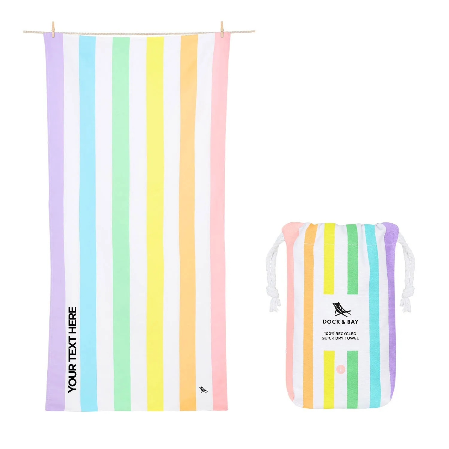 Dock & Bay Quick Dry Towels - Unicorn Waves - Customized Embroidery Personalized for You