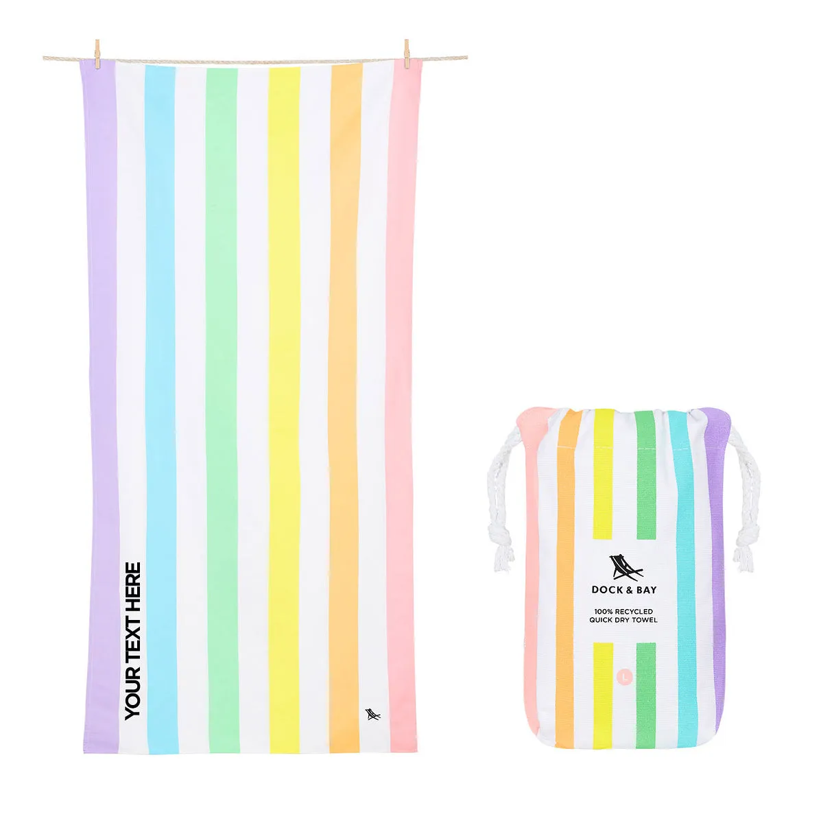 Dock & Bay Quick Dry Towels - Unicorn Waves - Customized Embroidery Personalized for You