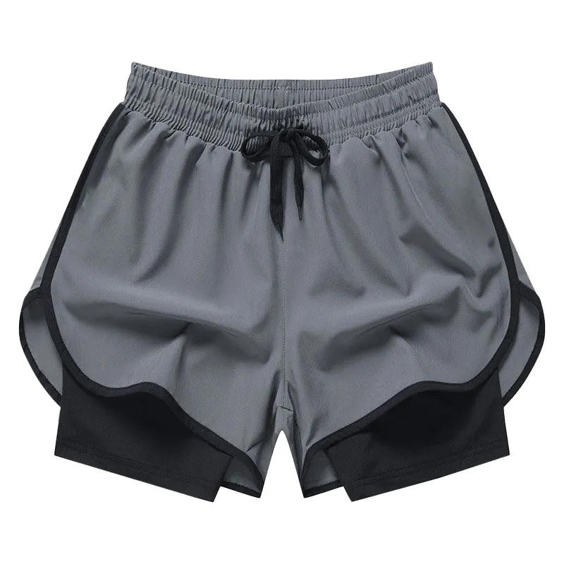High-Elasticity Quick-Dry Fake-Two-Piece Anti-Exposure Shorts