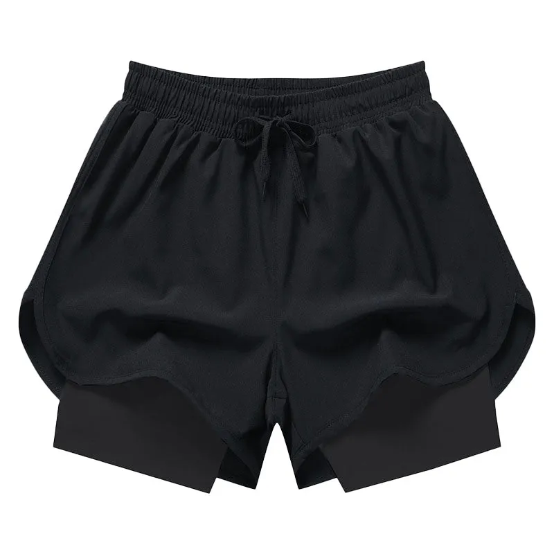 High-Elasticity Quick-Dry Fake-Two-Piece Anti-Exposure Shorts