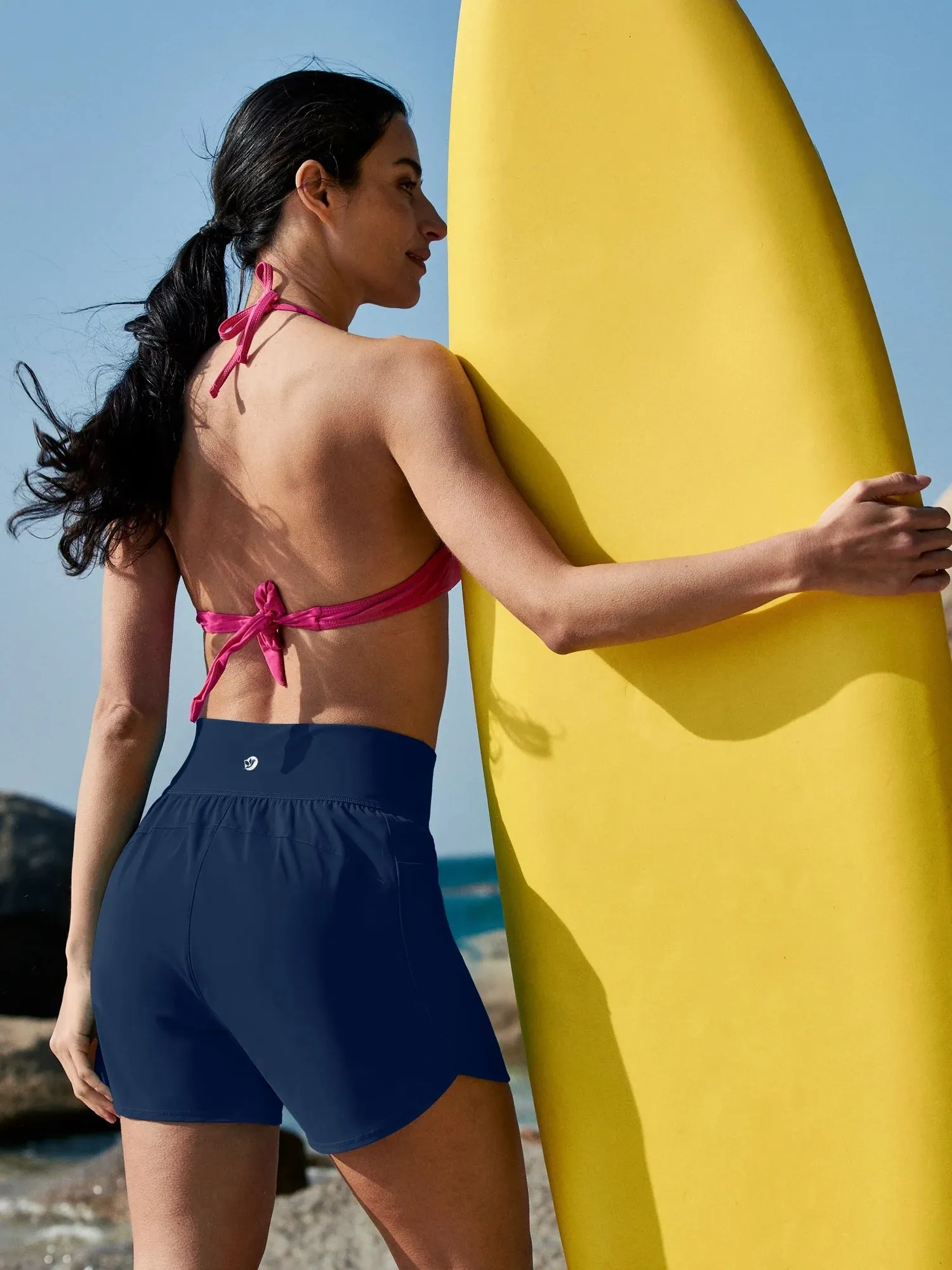 IUGA 5'' High Waisted Quick Dry UPF 50  Swim Board Shorts