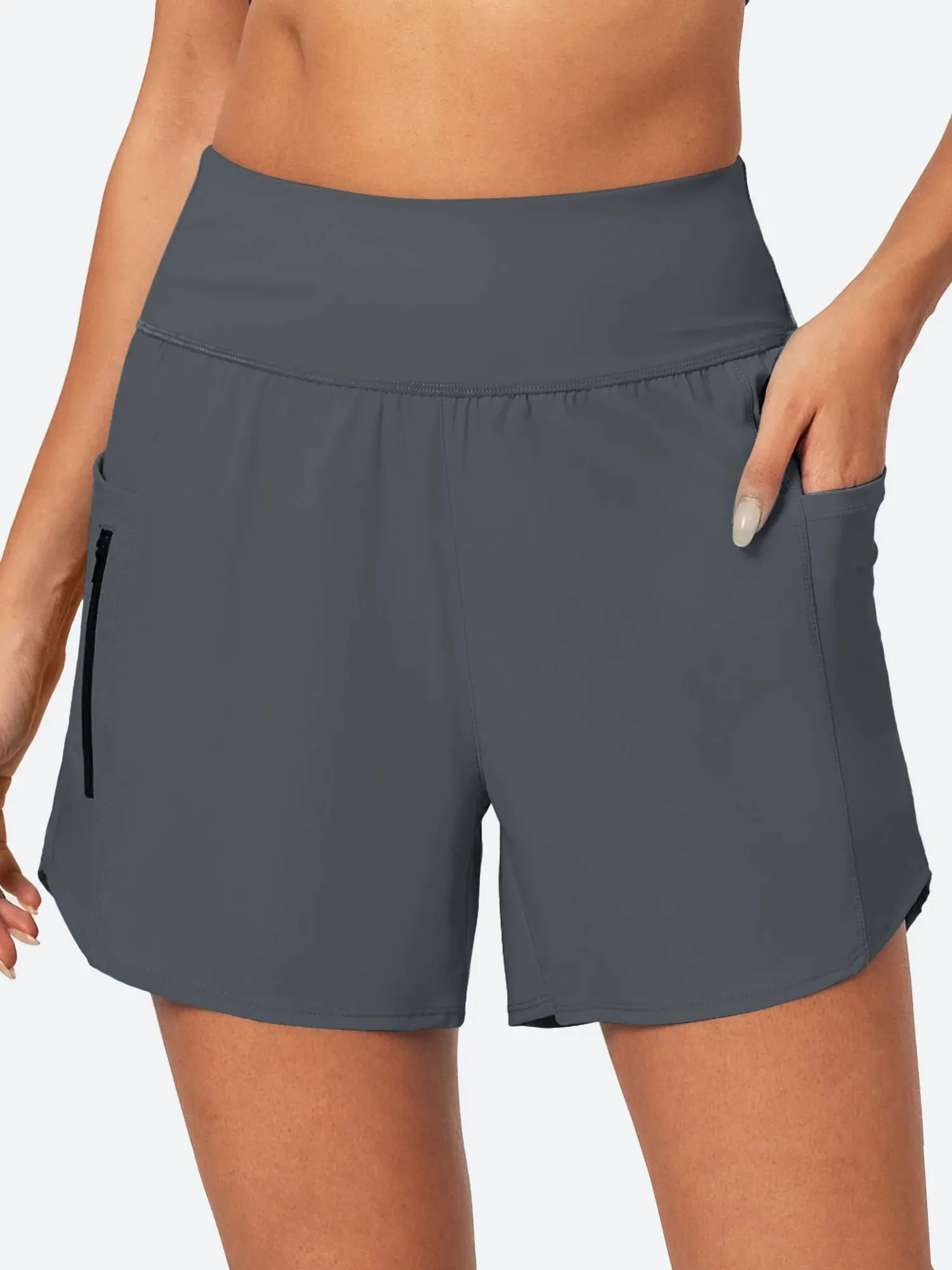 IUGA 5'' High Waisted Quick Dry UPF 50  Swim Board Shorts