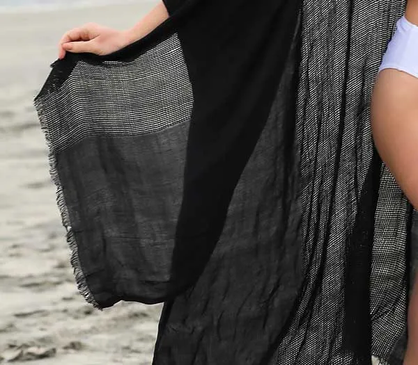 Local Beach Black Luxe Kimono Cover Up