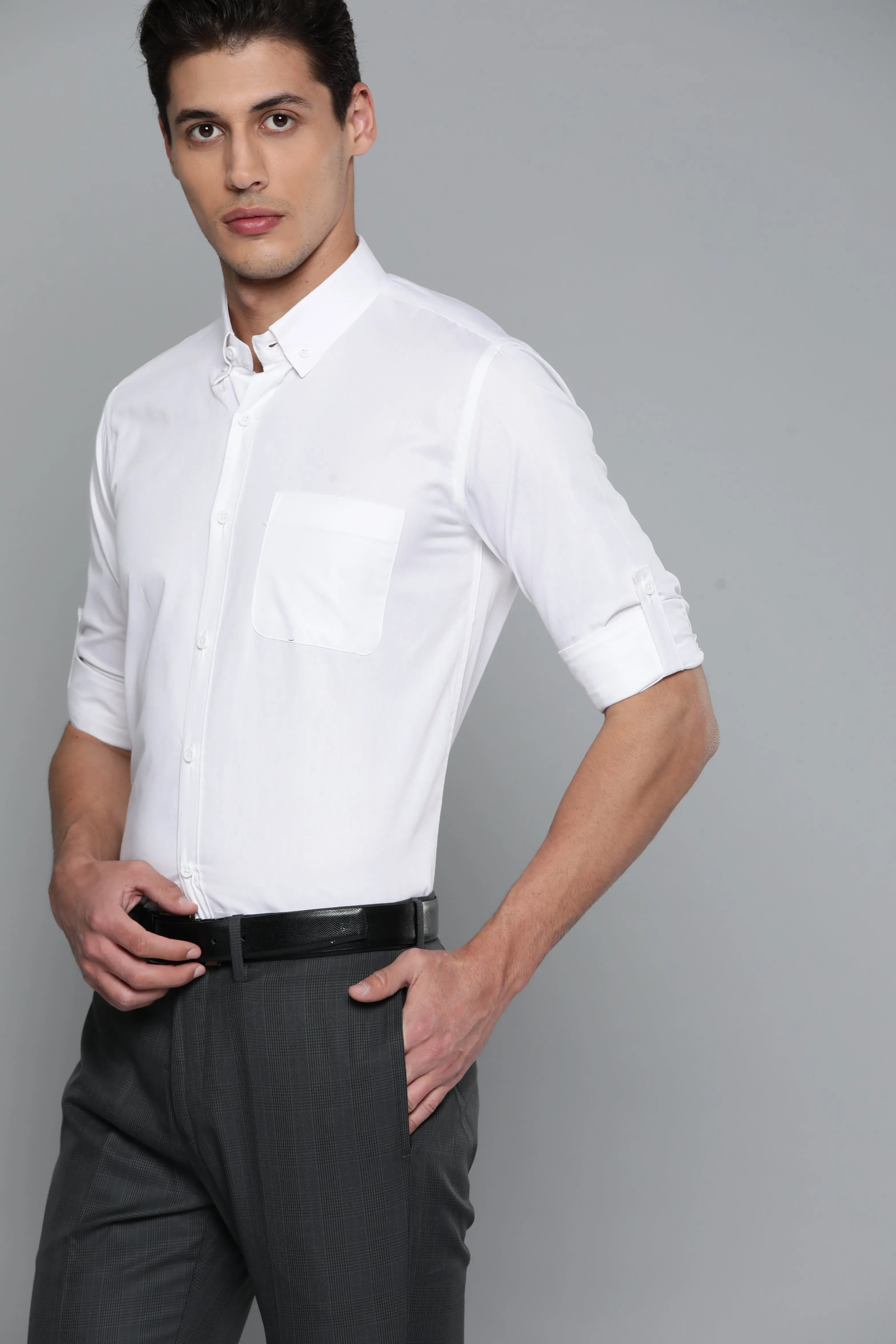 Men White Smart Slim Fit Bio-Engineered Quick-Dry Odour-Free Formal Shirt