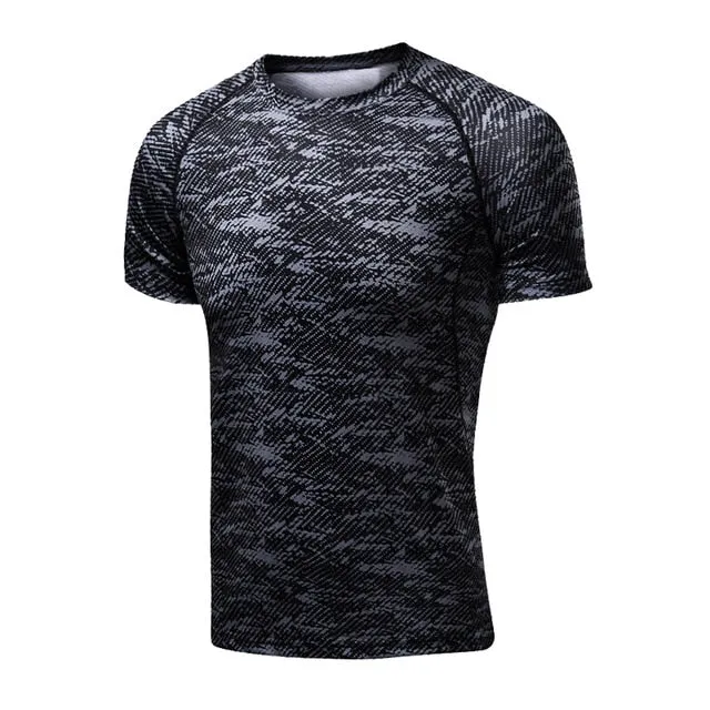 Men's Running Compression Tshirts Quick Dry Soccer Jersey Fitness Tight Sportswear Gym Sport Short Sleeve Shirt Breathable