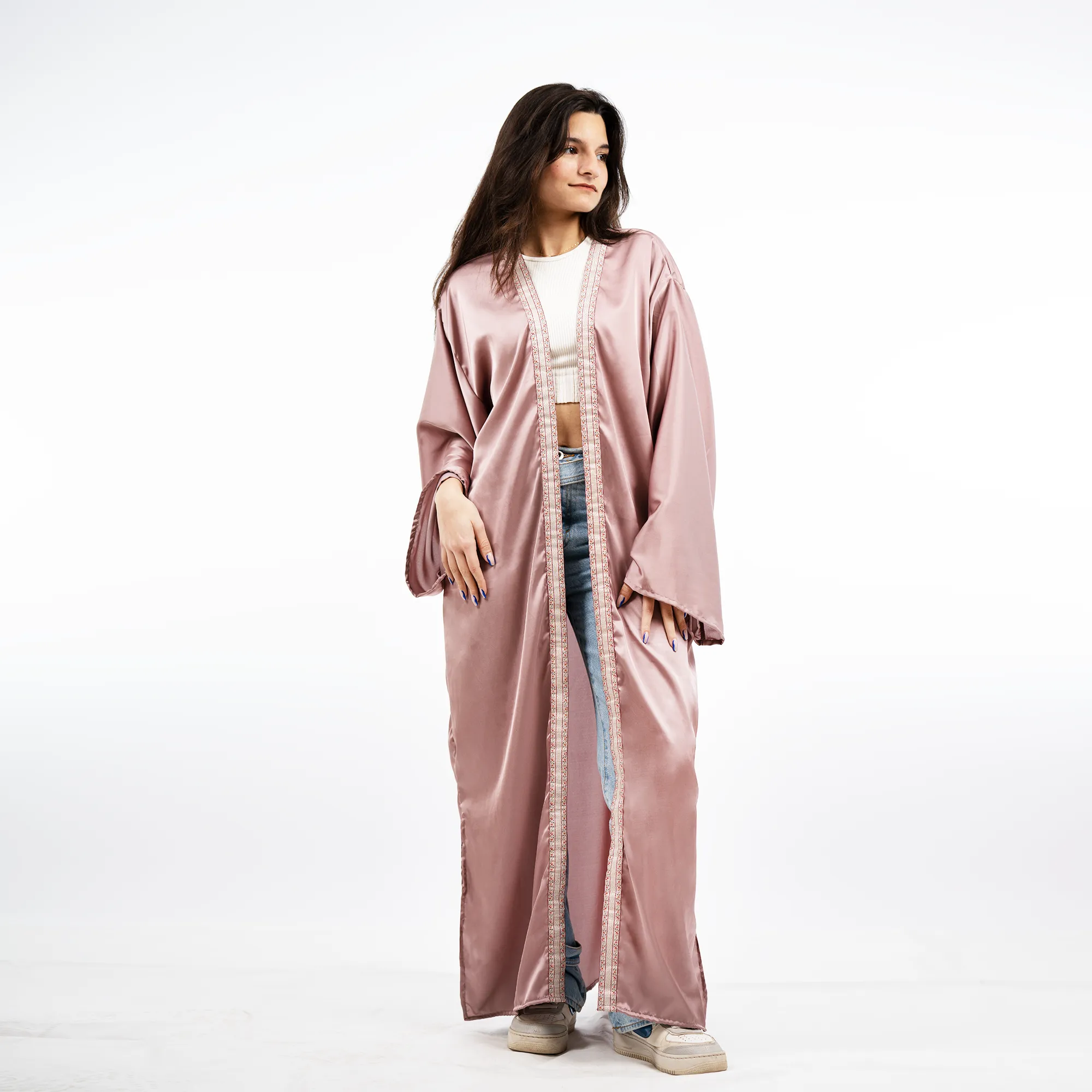 Nude Pink Silk Kaftan