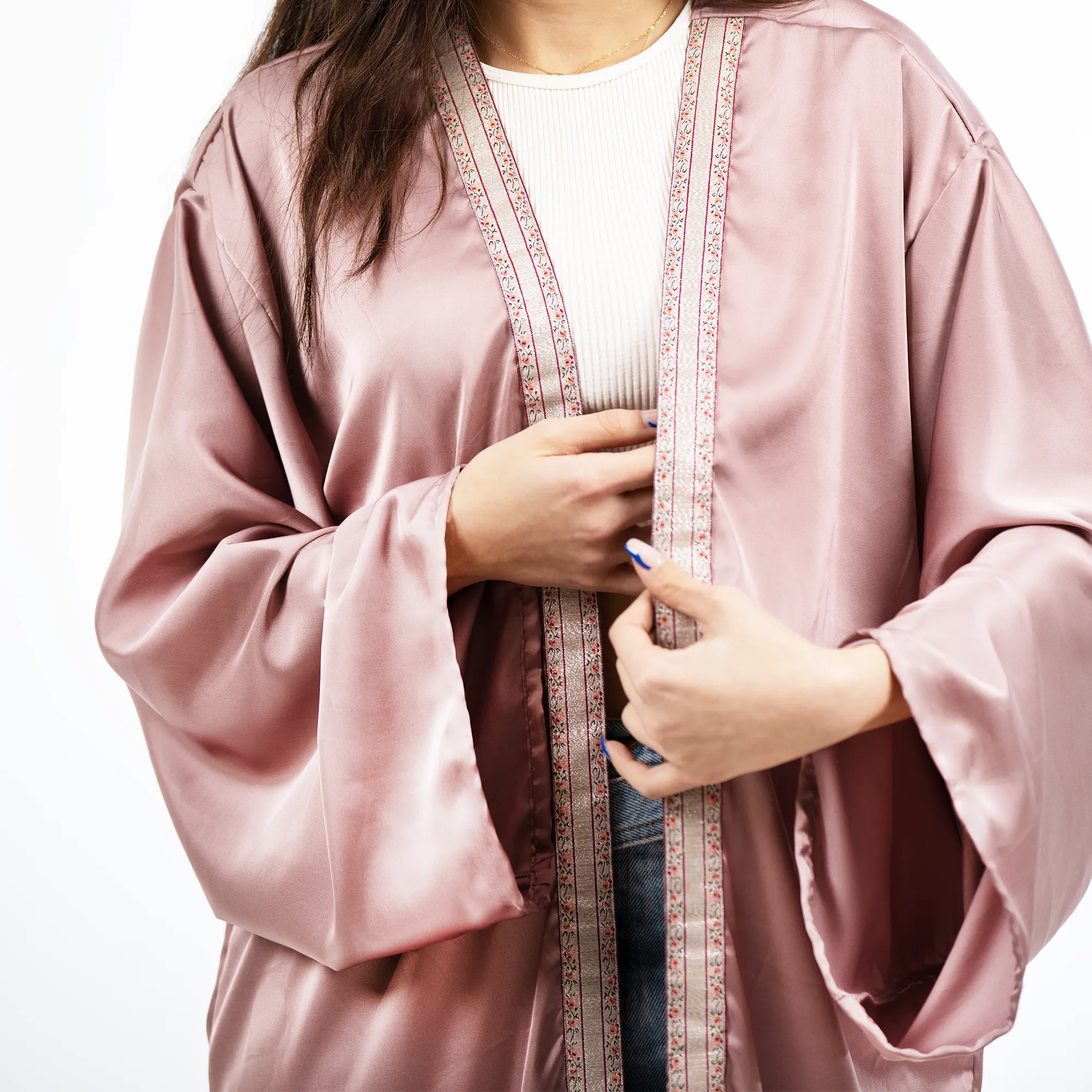 Nude Pink Silk Kaftan