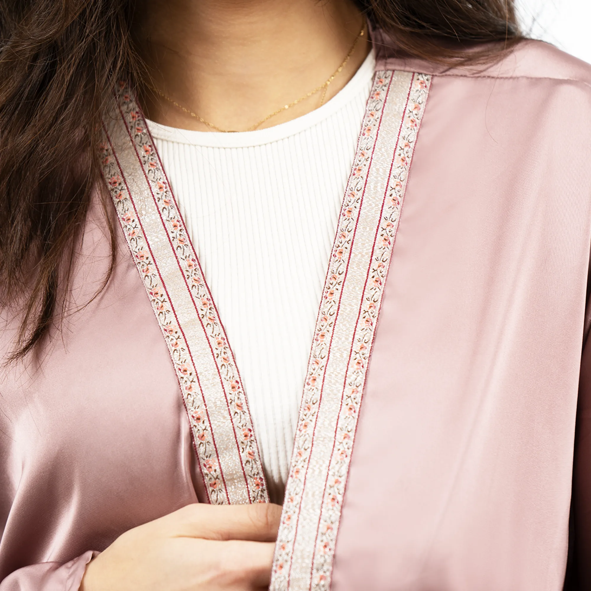 Nude Pink Silk Kaftan