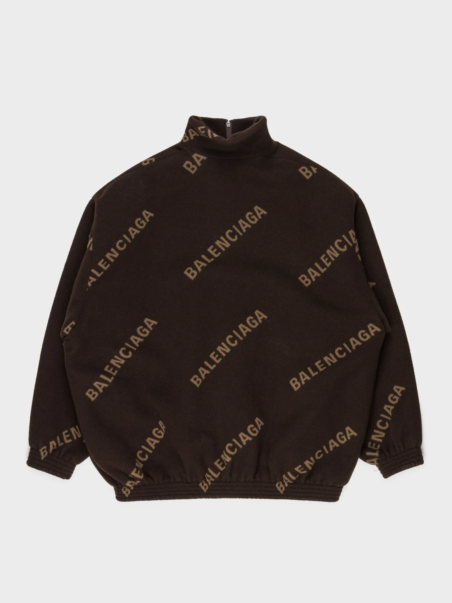 Oversized Logo Zip Fleece Jacket