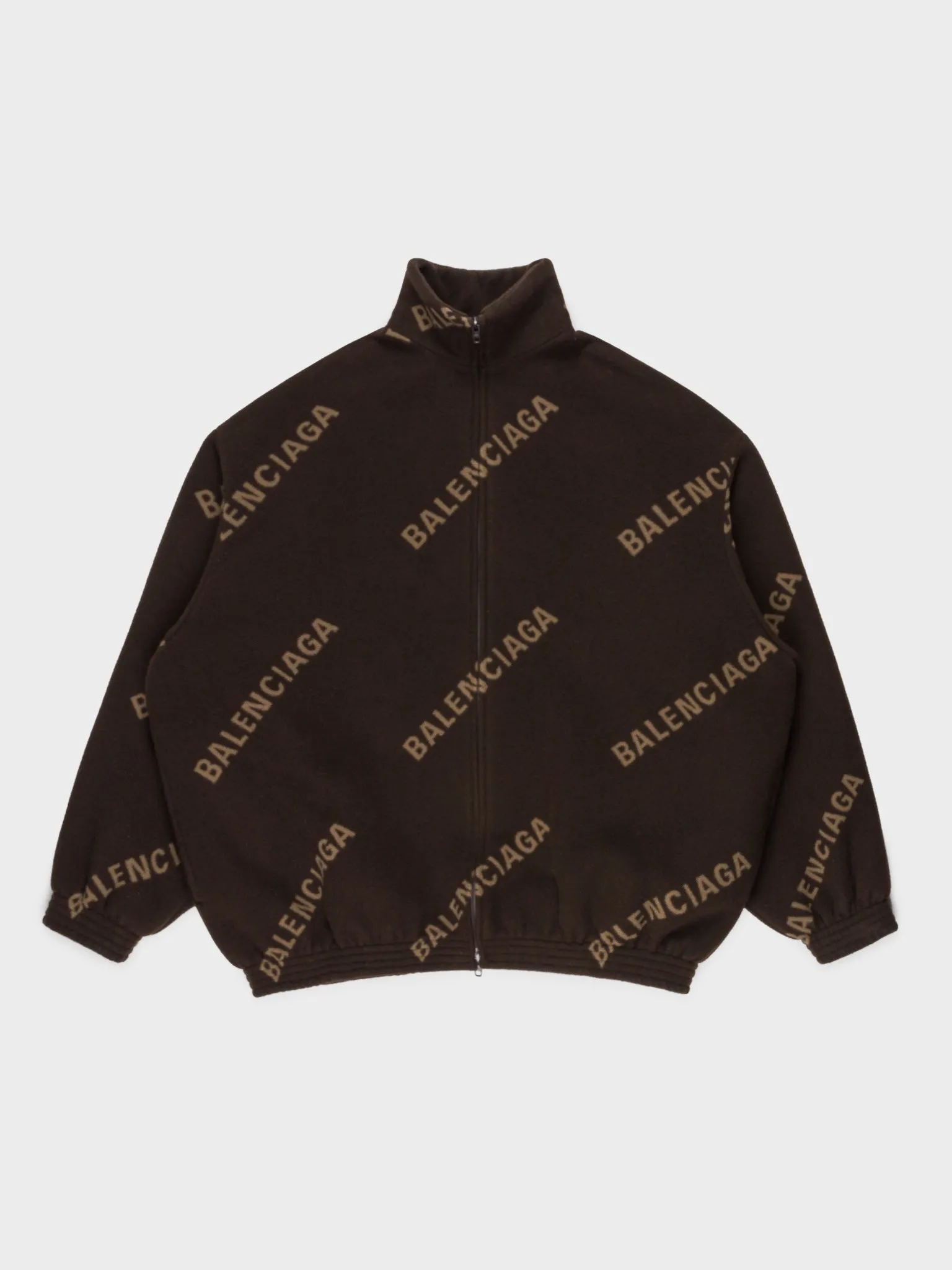 Oversized Logo Zip Fleece Jacket