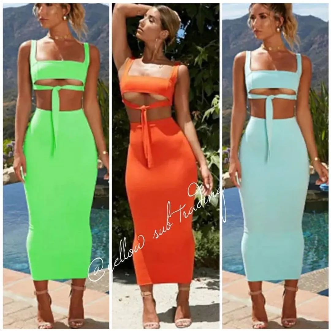 Pencil Skirt   Crop Top Set