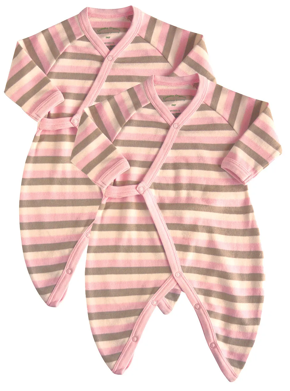 Pink/Khaki/Natural Stripe Kimono 2 Pack