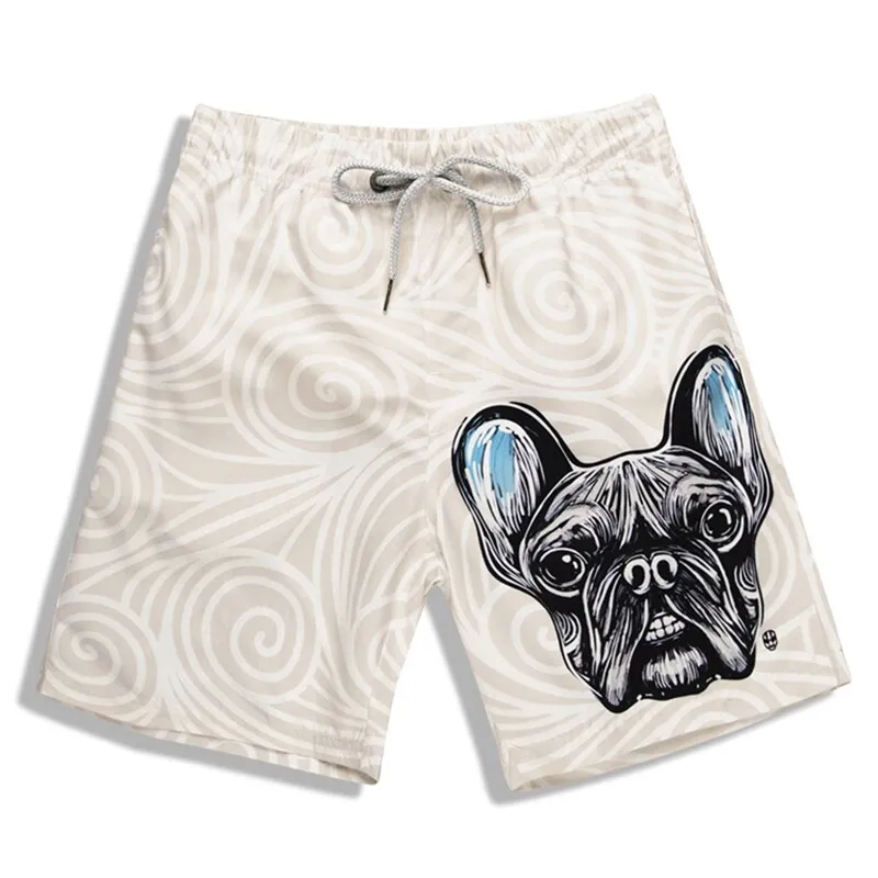 Quick Dry Dog Head Printed Swim Wear