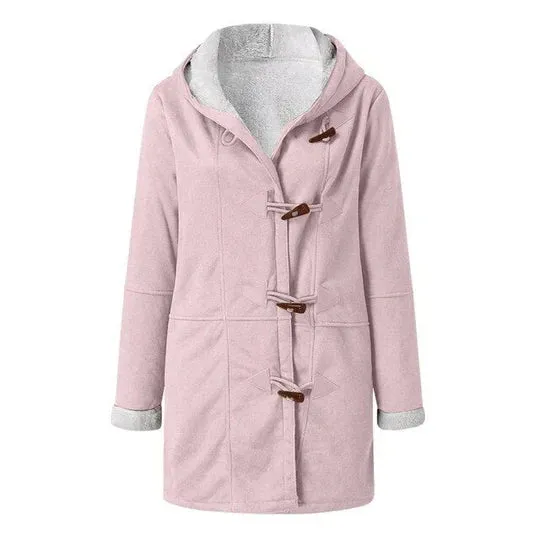 Ronja  Warme en Casual Fleece Jas met Capuchon voor Dames