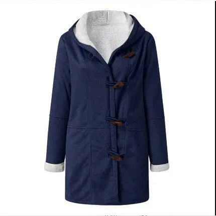 Ronja  Warme en Casual Fleece Jas met Capuchon voor Dames