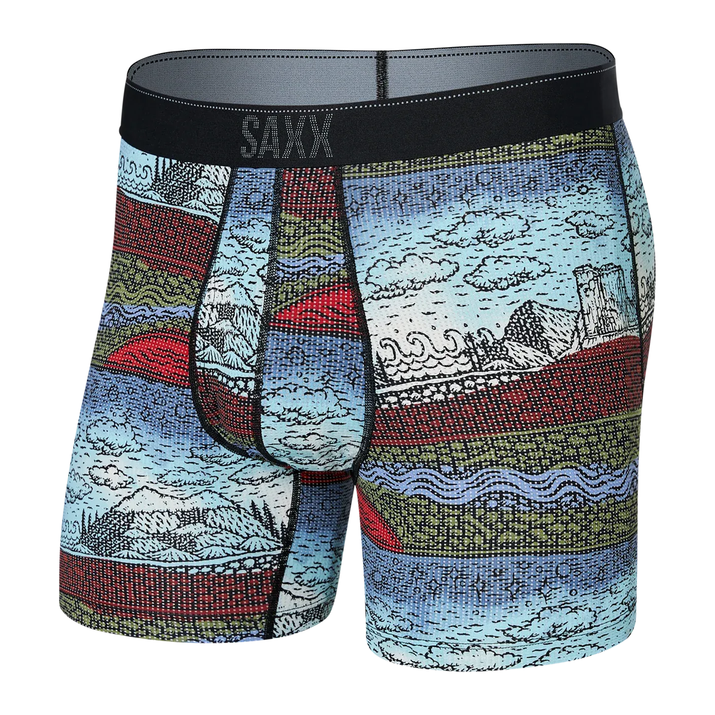 SAXX Quest Quick Dry Mesh Boxer Brief - Elements Multi - SXBB70F ELM