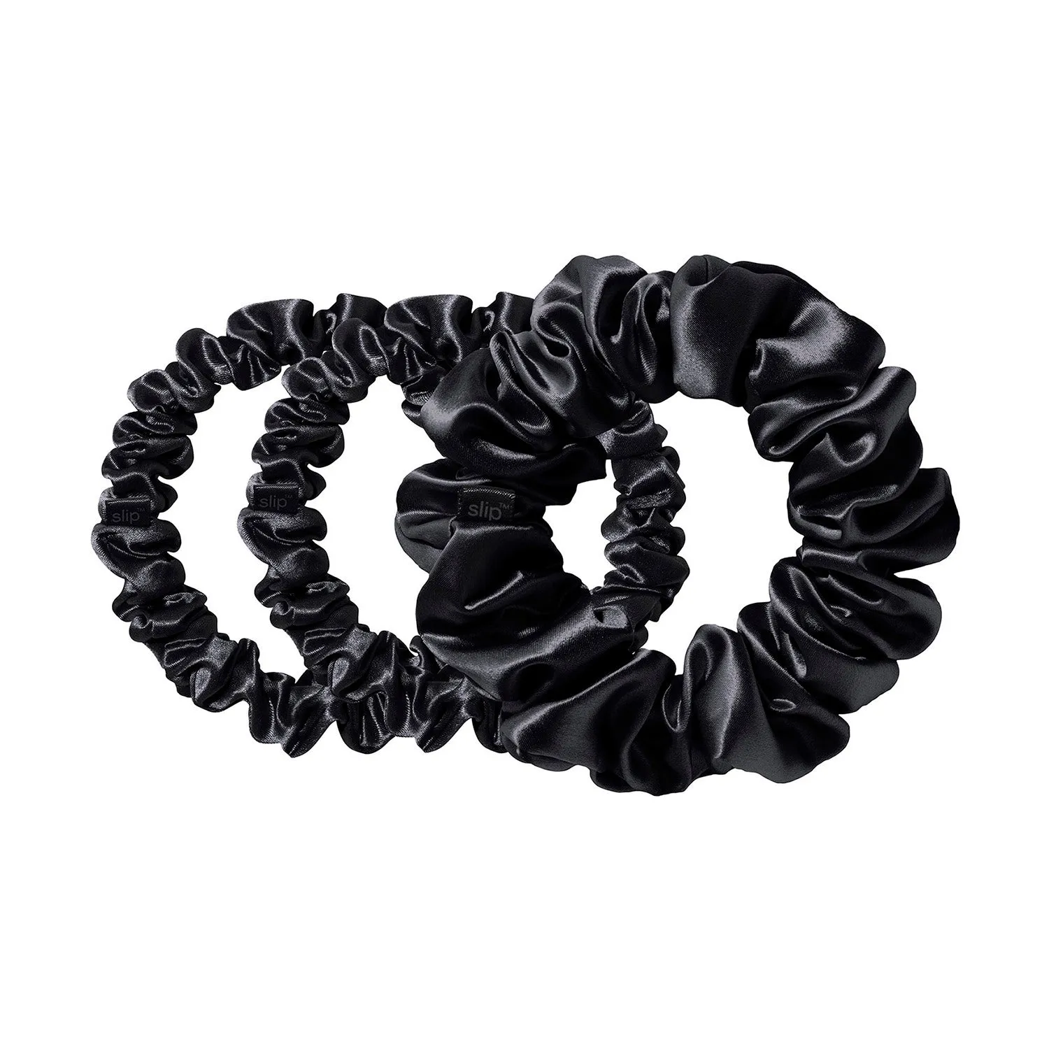 Slip Midi/Large Scrunchies Set - Black