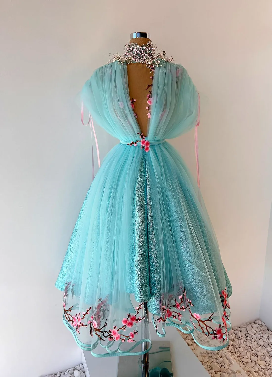 Valery Blue Elegant Evening Dress